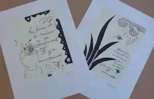 Georges Braque - LOT VAN 2 STUKS / ZW-W LITHO / 60x45cm verkocht voor € 20!
