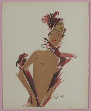 Jean-Gabriel Domergue - Litho uit de portfolio La Parisienne uit 1956, Parisienne en buste - Ingelijst kopen? Bied vanaf 1!