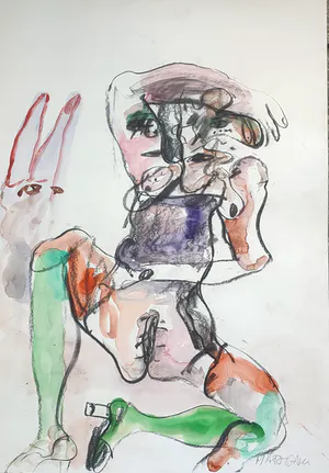 Anton Martineau - Aquarel vrouw - 70x100 kopen? Bied vanaf 250!