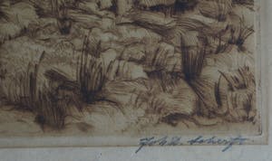 Johan D. Scherft - Ets , “Duinpunt” – gesigneerd – ca 1940 kopen? Bied vanaf 10!