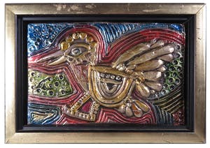 Corneille - Beschilderde zilveren plaquette, Z.T. , Kip kopen? Bied vanaf 300!