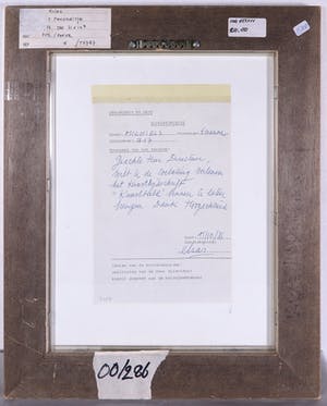 Etienne Elias - Tekening op de achterkant van een Gevangenisbriefje, Vrouwfiguur kopen? Bied vanaf 100!