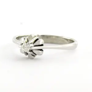 18k gouden solitair ring met briljant geslepen diamant tot. 0.03ct – F/G - VS/SI kopen? Bied vanaf 240!