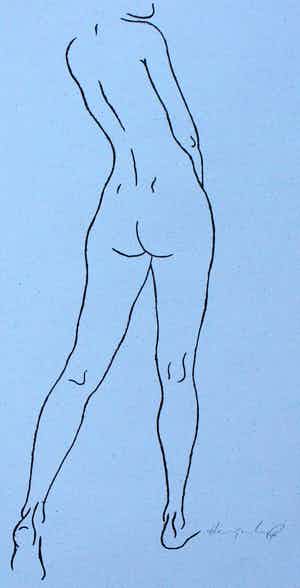 Harry van Kuyk - zeefdruk: naakt - 1996 verkocht voor € 150!