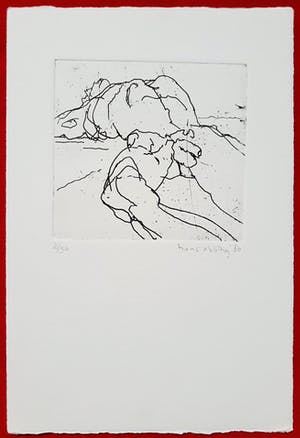 Hans Abbing - Liggend naakt, droge naald ets kopen? Bied vanaf 45!