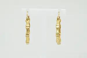 50- Fraaie & massieve set 18Krt geel gouden - bamboe model - oorsieraden kopen? Bied vanaf 395!