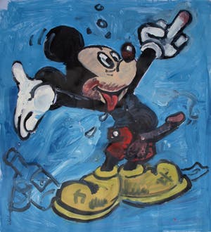 Peter Klashorst - Acrylverf op doek , “Mickey Muis” – GROOT - 119 x 110 cm - 2018 kopen? Bied vanaf 300!