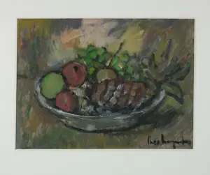 Theo Swagemakers - Aquarel / Tempera op papier, Fruitstilleven - Ingelijst kopen? Bied vanaf 150!