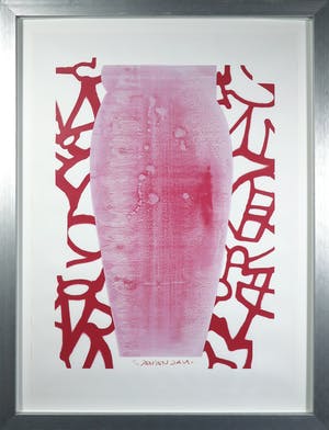 Geert Jan Jansen - Gemengde techniek op papier, Vaas - Ingelijst (Groot) kopen? Bied vanaf 80!