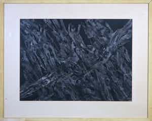 Jan van den Thillart - Inkt en acryl op papier - Compositie innerlijke beweging - Ingelijst verkocht voor € 50!