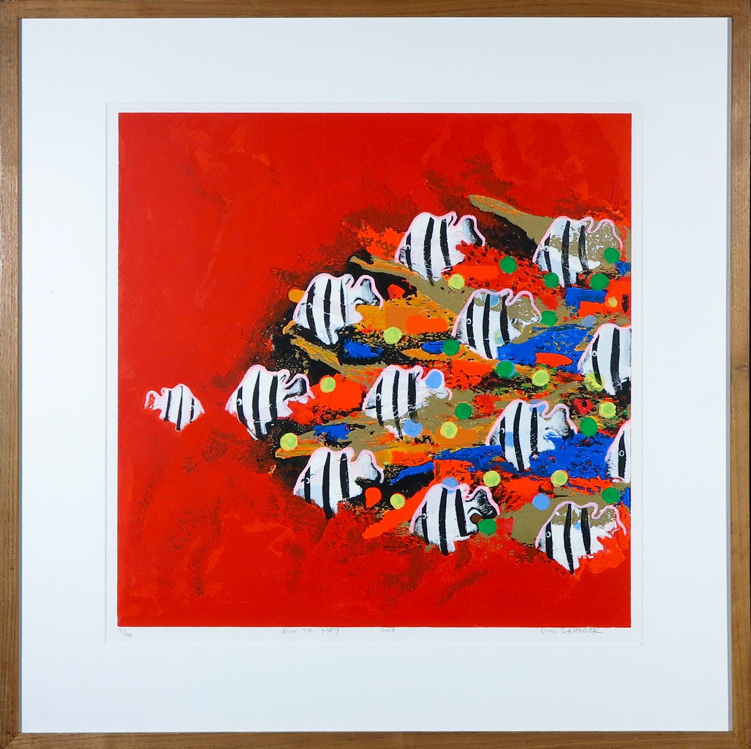 Gino Sauerbier - Zeefdruk, Join the party - Ingelijst kopen? Bied vanaf 50!