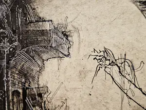 Dirkje Kuik - William (Dirkje) Kuik - gemengde techniek op papier - fantasie landschap kopen? Bied vanaf 109!