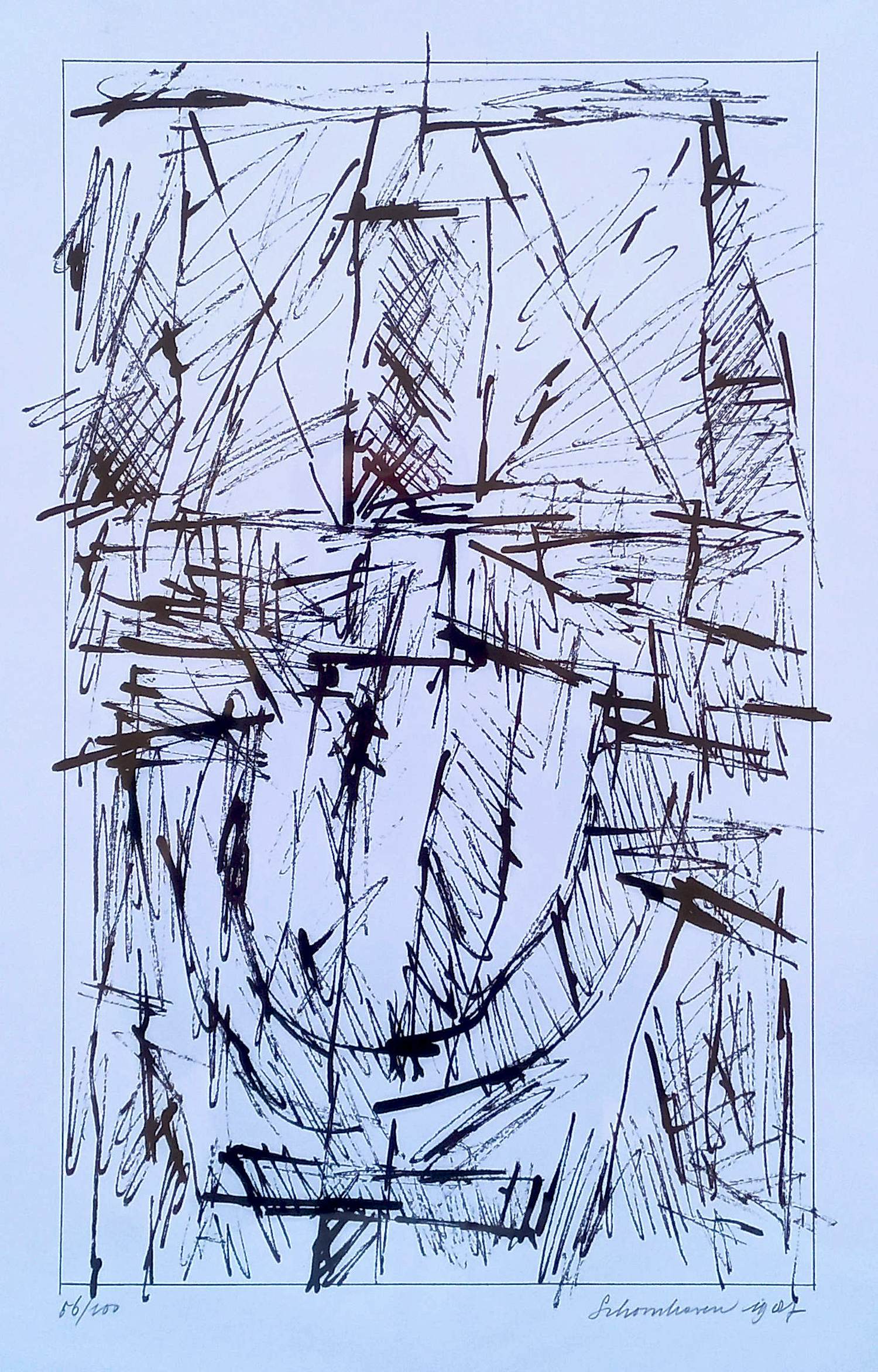 Jan Schoonhoven - Formatie, zeefdruk (netjes ingelijst) verkocht voor € 195!