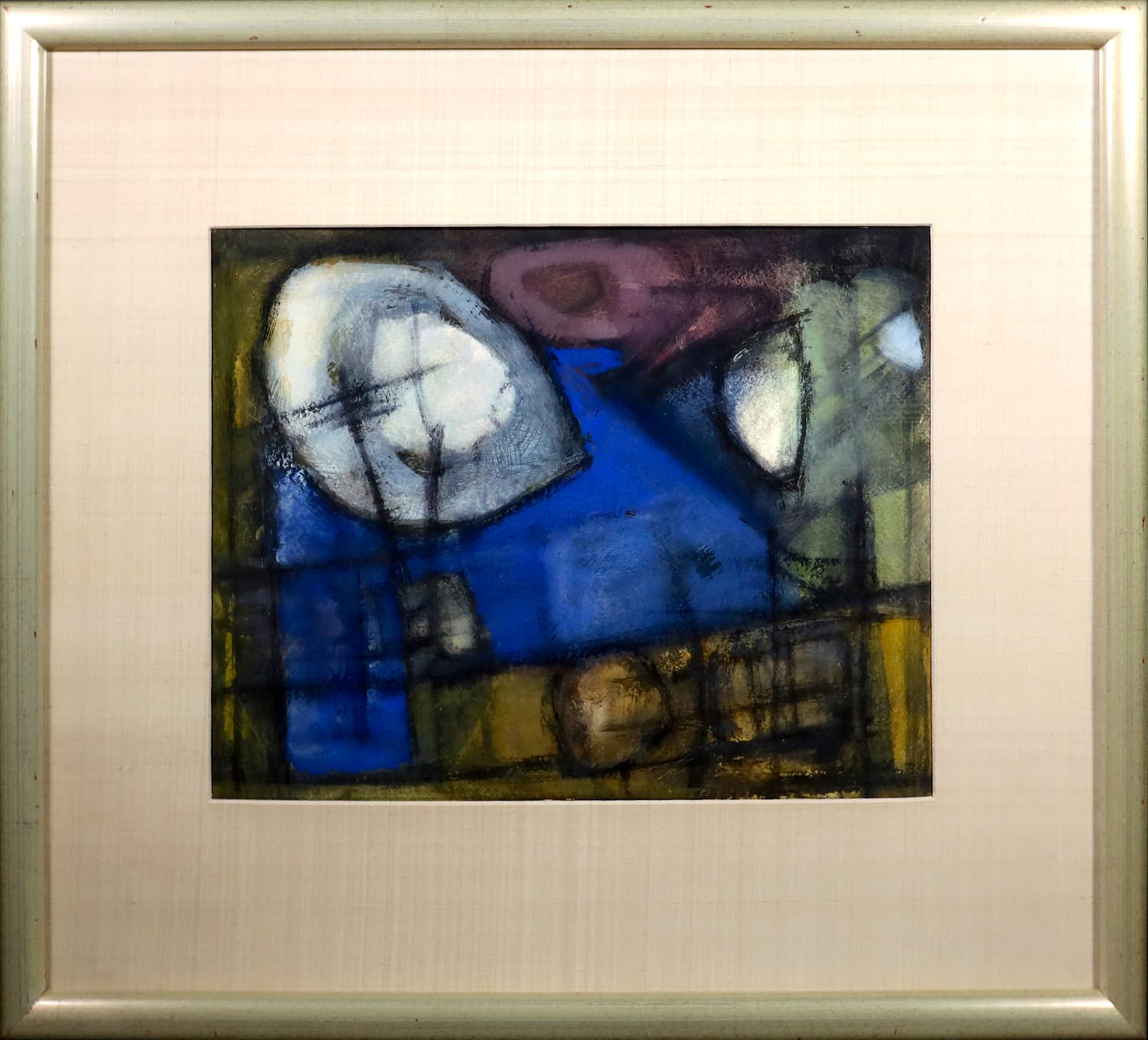 Willem Brinkman - Gouache, Blues - Ingelijst verkocht voor € 50!