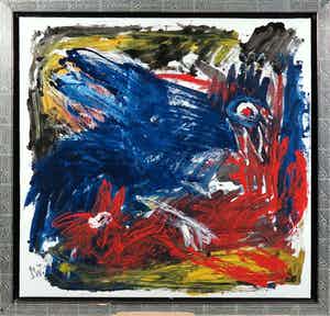 Martin van Wordragen - Olieverf op doek, Rivalen - Ingelijst verkocht voor € 200!