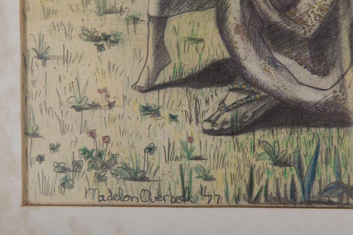 Madelon Overbeek - Titania - Kleurpotlood en goudverf op papier - BKR Arnhem kopen? Bied vanaf 10!