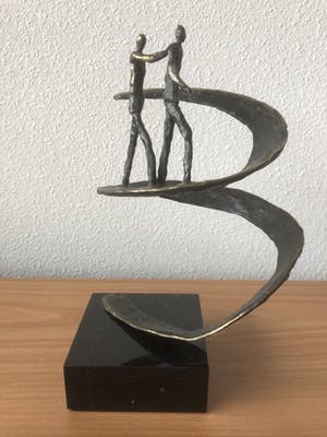 Brons (Onbekend) - Bronzen beeld - SAMEN OP WEG kopen? Bied vanaf 45!