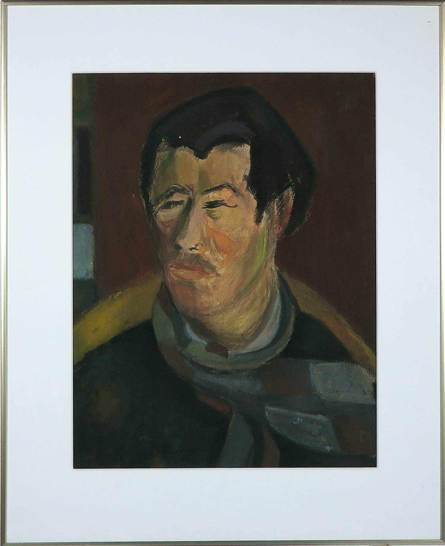 Gerard Schaperkotter - Olieverf op papier, Ed Hooykaas - Ingelijst verkocht voor € 50!