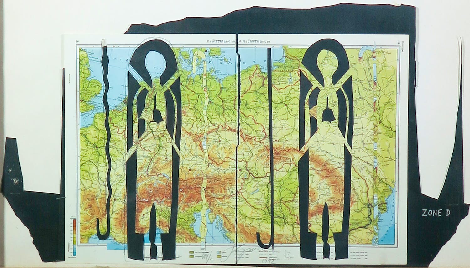 Felix Droese - Collage, potlood, Zone D - Ingelijst kopen? Bied vanaf 200!