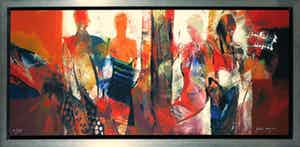 Peter Meijer - Zeefdruk op board, Zucht naar het westen - Ingelijst (Groot) verkocht voor € 50!