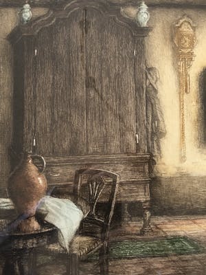 Albert Geudens - interieur - spinnende vrouw kopen? Bied vanaf 100!