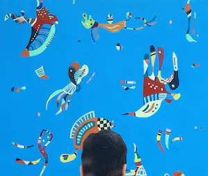 Gerard Boersma - Sky Blue (zelf portret met Wassily Kadinsky) kopen? Bied vanaf 300!