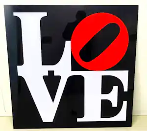 Robert Indiana - Plexiglas plaat met LOVE verkauft für € 250!