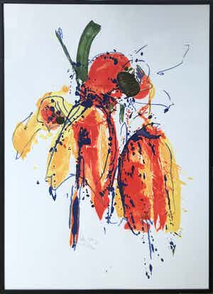 Arty Grimm - Zeefdruk, Zonder titel - Ingelijst verkocht voor € 60!