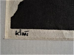 Hans Bernard - Jong gestorven grafisch talent - gesigneerde Linosnede "Portret van Kimi" 1964 kopen? Bied vanaf 10!