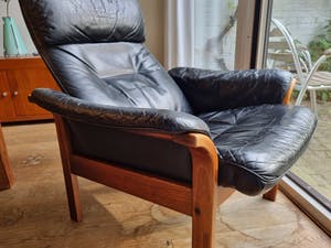 Buy Göte Möbel Nassjo (G-Möbel) - Lederen verstelbare fauteuil met voetenbank? Bid from 150!