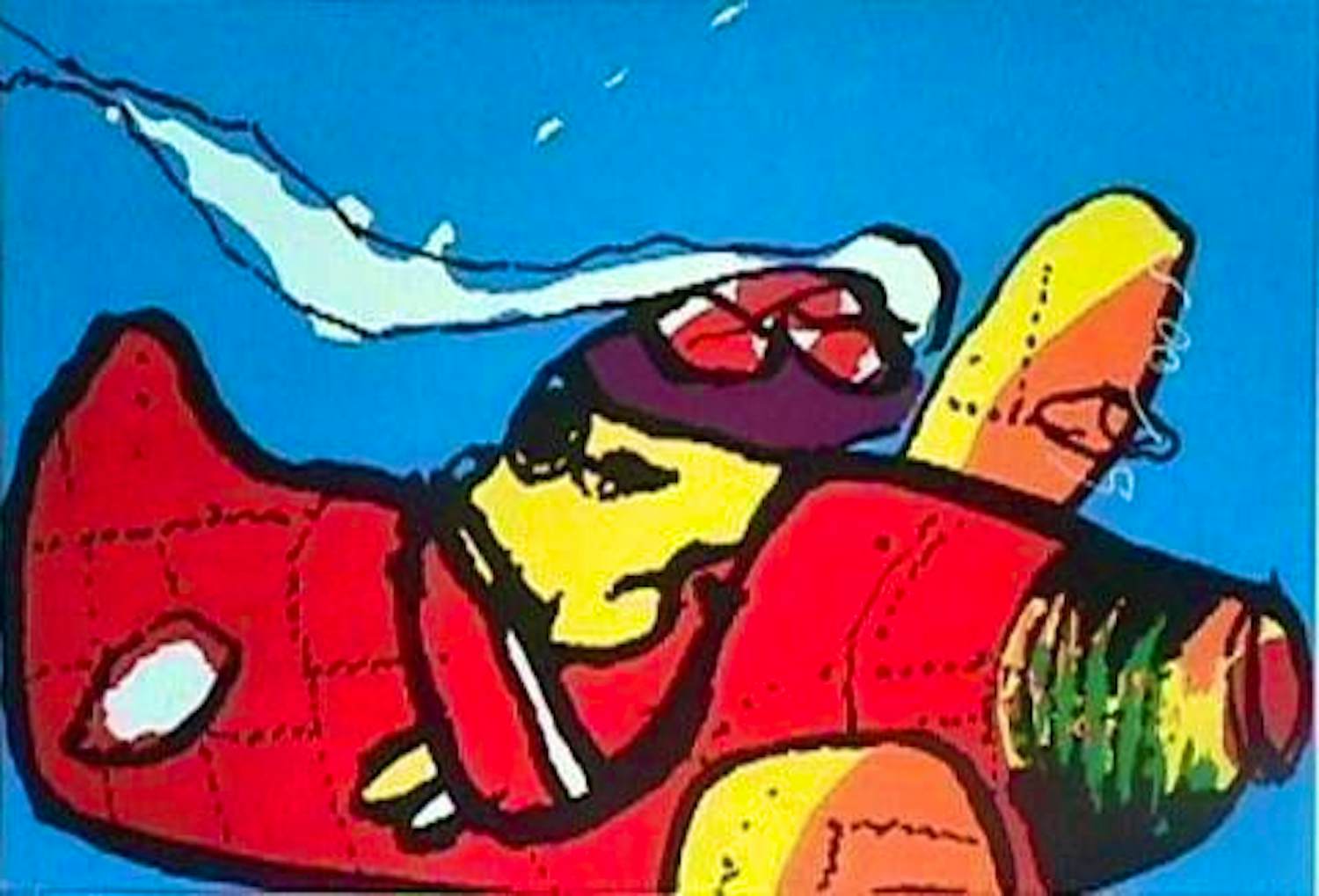 Herman Brood - Kleurenzeefdruk RED BARON Handgesigneerd kopen? Bied vanaf 399!