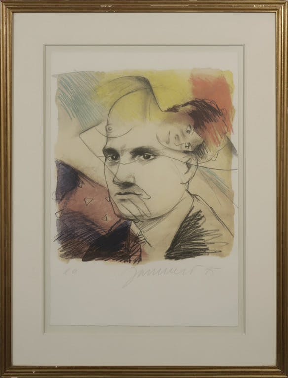 Niet of onleesbaar gesigneerd - Onbekend gesigneerd: Litho, Z.T. Man en vrouw - Ingelijst kopen? Bied vanaf 1!