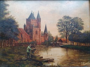 Josephine de Jong-Everout - Visser bij oud stadsgezicht kopen? Bied vanaf 5!