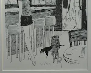 Peter van Straaten - Zeefdruk – ‘Café De Tevreden Roker’ kopen? Bied vanaf 50!