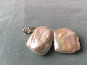 1e gehalte Zilver - hanger met witte barok vorm cultivé zoetwaterparel kopen? Bied vanaf 15!