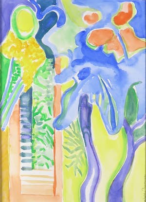 Joe Wols - Lot van twee werken met gemengde techniek op papier, De Deur en Provance kopen? Bied vanaf 1!