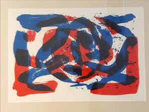 Gerrit Westerveld - Grote abstracte compositie, kleine oplage, handgesigneerd verkocht voor € 75!