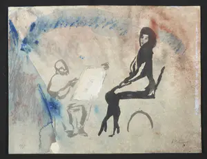 Luis Filcer - Met acryl bewerkte zeefdruk, Modelstudie kopen? Bied vanaf 1!