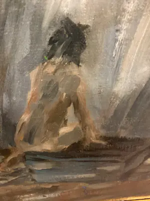 Jan van Dis - Fantastisch-realistische scène zittend naakt kopen? Bied vanaf 299!