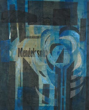 Henk Munnik - Collage van papier en stof (beschilderd), Mendelssohn - Ingelijst kopen? Bied vanaf 1!