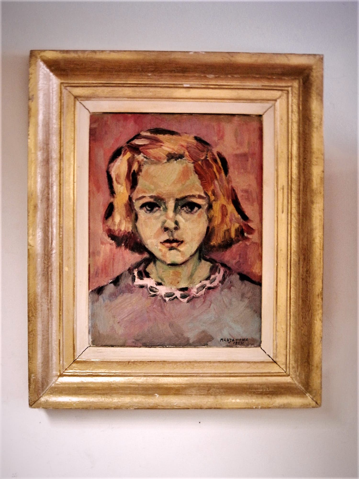 Niet of onleesbaar gesigneerd - Fraai in 1932 Fauvistisch geschilderd olieverf op doek "portret jong meisje" kopen? Bied vanaf 1!