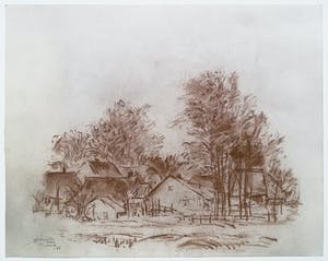 Jelle Hoogstra - Eext, Drente, pastelkrijt op papier kopen? Bied vanaf 50!