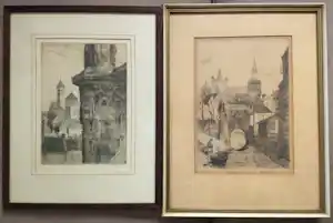 Hendrik de Laat - De Sint-Janskathedraal en de Sint-Jacobskerk in 's-Hertogenbosch (2 etsen) vendu pour 75€ !