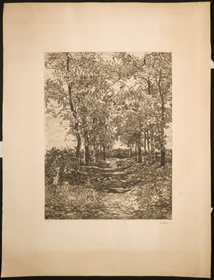 Willem de Zwart - Ets, Z.T. Pad met bomen kopen? Bied vanaf 20!