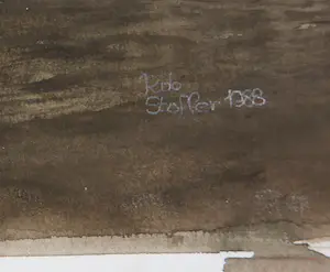 Rob Stoffer - Krijt en gouache op papier, Waterlandschap kopen? Bied vanaf 1!