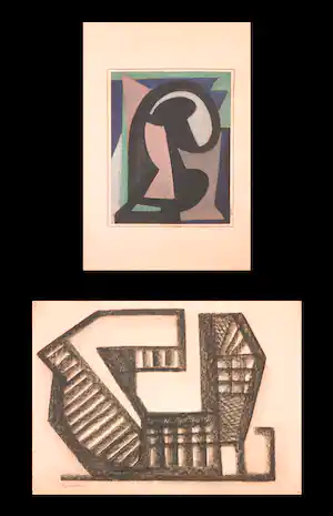 Klaas Boonstra - Lot van twee originele werken op papier verkauft für € 100!