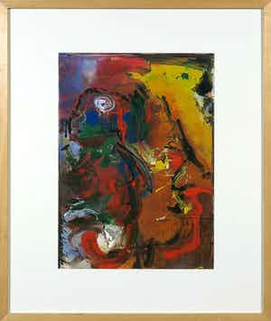 Jan te Wierik - Gemengde techniek op papier, Zonder titel - Ingelijst verkocht voor € 500!