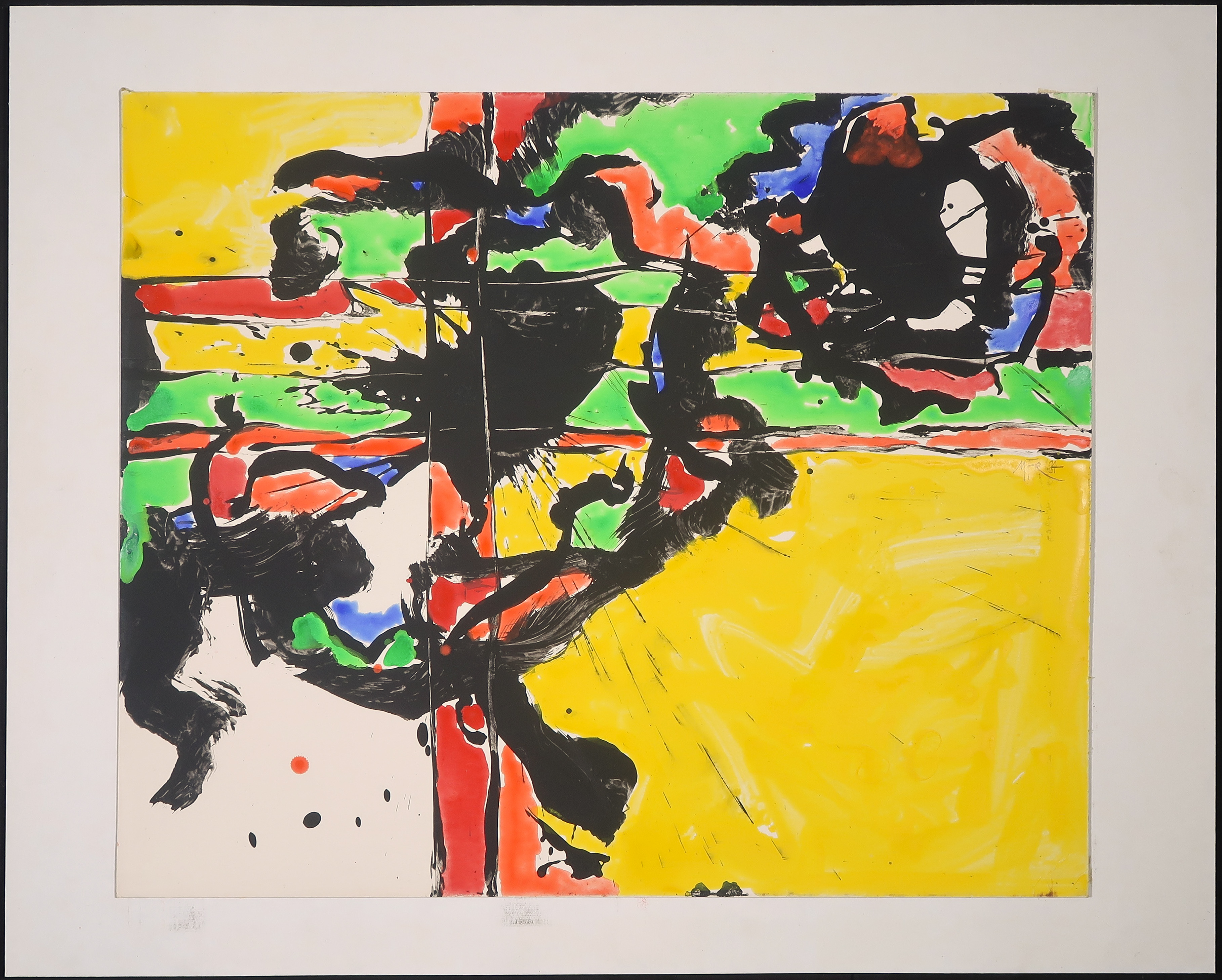 Maarten Frenken - Gouache op karton, Van kromme lijnen en rechte vlakken I kopen? Bied vanaf 1!