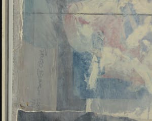 Fred Boven - Gemengde techniek (papier, collage, acryl) op paneel, Zonder titel - Ingelijst kopen? Bied vanaf 1!