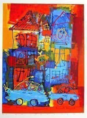 Ad Verstijnen - Kleurenzeefdruk SIGHTSEEING GROOT!!! verkocht voor € 110!